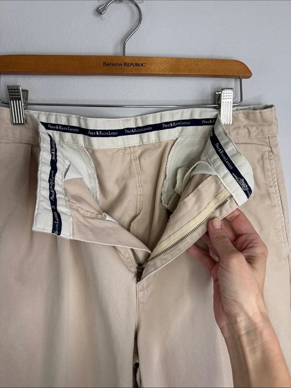 Polo Ralph Lauren Chino Andrew Pant Pleated Beige Khaki Men’s Approx. 40x29 - Picture 7 of 12